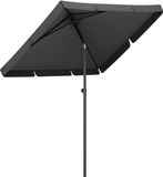 LifeGoods Parasol - 200x125cm - Donkergrijs - Kantelbaar - Waterdicht - Met Hoes