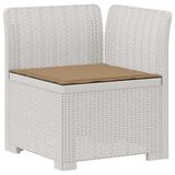 vidaXL - Eén-zits - Tuin - Sofa - met - Kussen - Rieten - Look - PP - Wit