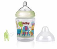 Nûby ID68057GREEN fles met brede hals PP, 270 ml, groen