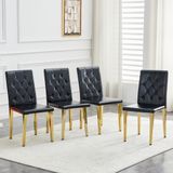 STILVORA Eetkamerstoel 89 Cm - Set Van 4 - Zwart Goud