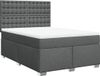 vidaXL Boxspringbed met matras, stof, donkergrijs, 140x190 cm