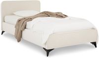 IDIMEX Gestoffeerd bed LAVORO 90x200 cm crèmewit