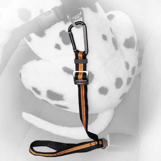 Kurgo Direct to Seatbelt Tether - Veiligheidsriem voor Gordelhouder - Klik en klaar - Veilig onderweg - Oranje of Blauw - Zwart/Oranje