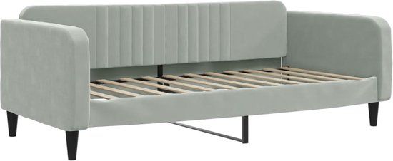 vidaXL Slaapbank 100x200 cm fluweel lichtgrijs