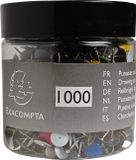 Exacompta Doos met 1000 duimspijkers - punthoogte 9mm - 9mm diameter - Geassorteerd - 14767E
