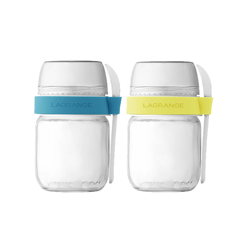 Lagrange 440401 Yoghurtmaker Accessoire - Glas - Wit, Blauw, Geel, Transparant