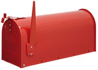 Arregui Mail D-USA/R Individuele brievenbus van staal in Amerikaanse stijl, maat L (C4 cijferbladen en enveloppen), rood, 22 x 48 x 17 cm