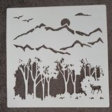 Stencil - Scene bossen - 20x20 cm - Herbruikbaar