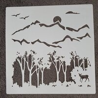 Stencil - Scene bossen - 20x20 cm - Herbruikbaar