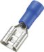 TRU COMPONENTS 745194 Platte stekker (female) Insteekbreedte: 6.4 mm Insteekdikte: 0.8 mm 180 ° Deels geïsoleerd Blauw 100 stuk(s)