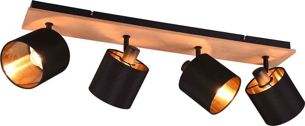 Reality LED Plafondspot - 4-lichts - E14 - Rechthoek - Bruin - Aluminium