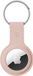 Crong Silicone Case with Key Ring Silikon AirTag Hulle Anhanger mit Schlusselring, sandrosa