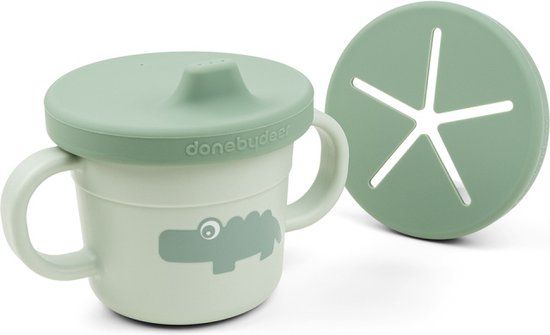 Done by Deer Foodie Spout/Snack Cup Croco Green - Groen
