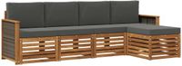 vidaXL - Bank loungeset - 5 zitplekken - Acacia hout - Natuurlijk en antraciet