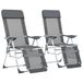 VidaXL Tuinstoel Terras Aluminium Textiel Grijs
