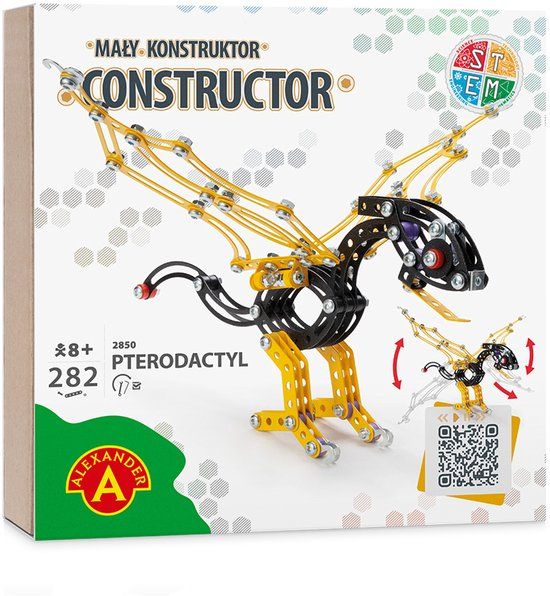 Constructor Alexander Toys Constructor - Constructieset Dino Pterodactyl - metaal- 282 stuks