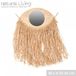 Natural Living Spiegel van bamboe met raffia franjes 48 x H23-65 cm