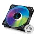 ARCTIC P12 PWM PST A-RGB - PC Fan, 120mm Ventilator, PWM behuizing Casefan geoptimaliseerd voor statische druk, Semi-passief: 200-2000 rpm (0 rpm <5%) - Zwart