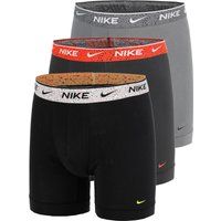 Nike Essential Cotton Stretch Boxer Brief Boxershort - Verpakking 3 stuks Heren-zwart, antraciet, Maat L