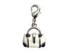 INNSPIRO NICE CHARMS Metalen hanger tas zwart en wit met karabijnhaak 15x16mm 25u, 19x7mm., Metaal, Geen edelsteen