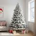 vidaXL Kunstmatige Hinged Kerstboom 210 cm PVC en Metaal Groen en Wit
