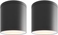 Ledvion - 2X LED Spot en saillie, Dimmable, 3W, 2700K, IP54, Noir