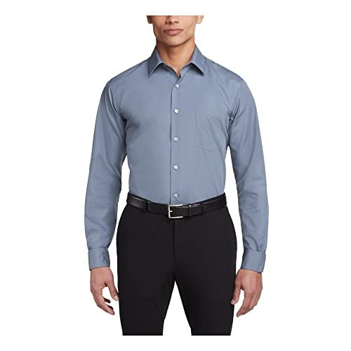 Van Heusen Herenoverhemd - Getailleerd Poplin - Grijs - 16" Neck 36"-37" Sleeve