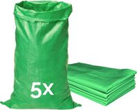 GARRONDA 105 x 65 cm 5 stuks Zandzakken Puinzakken Geweven Zakken Groen GD-0258