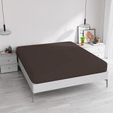 Elegant hoeslaken, 35 cm, bruin, voor tweepersoonsbed