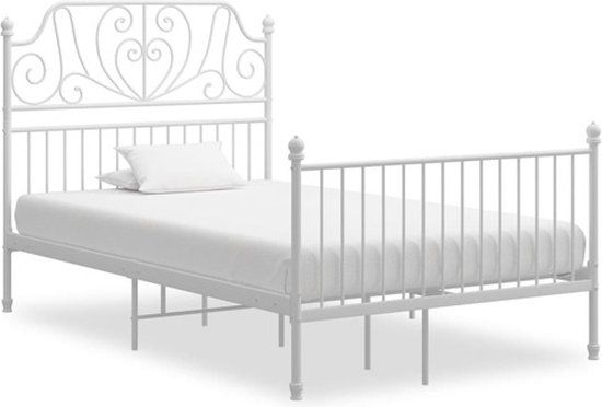 vidaXL Bedframe metaal wit 120x200 cm