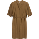 s.Oliver Jurk met lange mouw en ceintuur, dames, maat 42, effen, donkerbruin