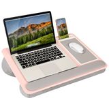 LAPGEAR Home Office Pro Lap Desk met polssteun, muismat en telefoonhouder - roze - geschikt voor laptops tot 15,6 inch - stijl nr. 91604