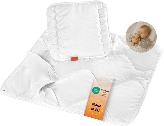 sleepling Baby dekbed set met kussen - 80 x 80 cm - Wit