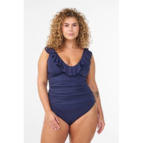 Zizzi corrigerend badpak SKITRIN donkerblauw