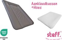 Stefano fashion - Set - Aankleedkussen - Bruin Taupe - 50x70 cm + Aankleedkussenhoes Wit - OEKO-Tex Standard 100