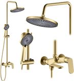 REA Marco Douche de pluie Brossé Or 117cm