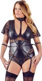 Cottelli Plus Size Bondage Body – Hals en Arm Boeien - Zwart - 4XL