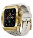 Apple Watch Series 9, 8, 7, 45 / SE 6, 5, 4, 44: bracelet en silicone, boîtier en métal, coque