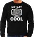 Bellatio Decorations Shoppartners Bv Grijze kat katten trui / sweater my cat is serious cool zwart - heren - katten / poezen liefhebber cadeau sweaters M