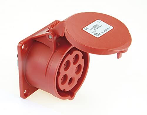 SIROX 603.156 rood, CEE-ABD 16A, 5p.6h, 400V, IP44, ger, FL70x70, LM56x56