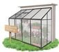 QEENTOE Serre, aluminium, 2,7 m², 245x110x195 cm, 4 mm plaques alvéolaires en polycarbonate, lucarne, porte coulissante verrouillable, serre murale pour le jardin