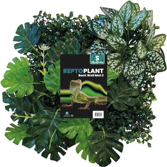 Aquadistri Repto Plant Achterwand Mat 3 25x25cm terrarium achterwand met kunstplanten en zuignappen