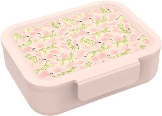 Lunch buddies Brooddoos Leopard Roze Plastic