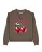 Watapparel Sweatshirt 'Sweet Temptations' chocoladebruin / donkergroen / kersrood / wit