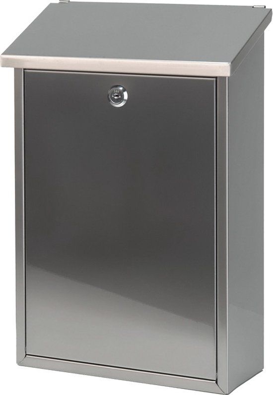 V-part Toledon Wandbrievenbus - Mat RVS - RVS - 4 Bewoners