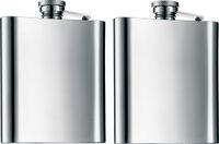 Senvi 2 x Luxe RVS heupfles / platvink met schroefdop - 200 ml