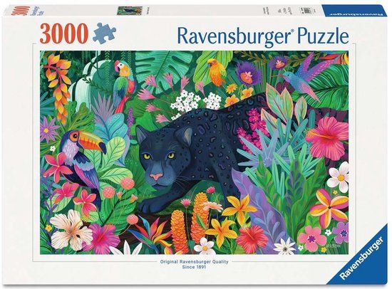 Ravensburger Legpuzzel 3000 Stukjes - Panther in the Blooming Jungle