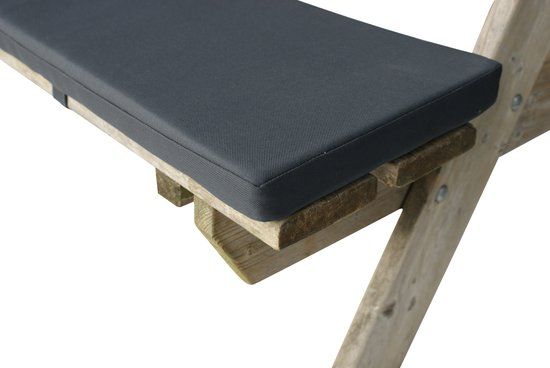 LuLu wonen Picknicktafel Kussen - 150x30cm - Antraciet - Waterafstotend