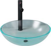 vidaXL Lavabo avec robinet et évacuation pop-up verre trempé mat