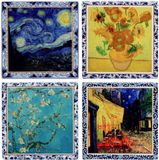 Heinen Delfts Blauw Sous-verres Van Gogh Couleur - Céramique - set de 4